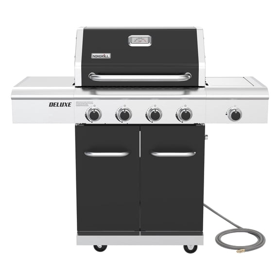 Nexgrill 4-Burner Natural Gas Grill with Side Burner and Griddle Insert, 627 SQ In Total Cooking Space, 59,000 BTUs Output, BBQ Grill Perfect for Outdoor Gatherings - 730-0958HE