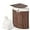 Brown, variant on RONG-3 Corner Laundry Hamper with Lid, 58 L Bamboo Laundry Basket with Removable Liner & Handle, Triangle Clothes Hamper for Small Spaces, Bedroom, Bathroom, Laundry & Living Room ,Brown