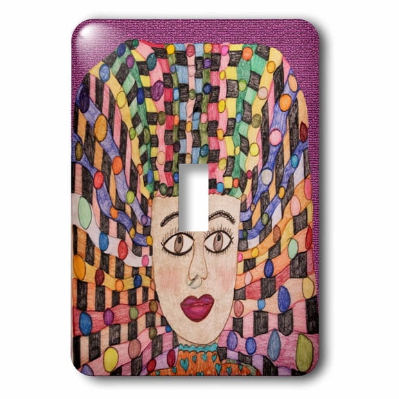 3dRose, An African American Faux Doll with many beads and big afro, single toggle switch