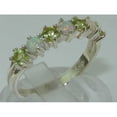thumbnail image 2 of LBG 925 Sterling Silver Natural Opal & Peridot Womans Eternity Ring - Size 8.5, 2 of 2