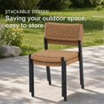 thumbnail image 4 of JOIVI 4-Piece Stackable Outdoor Patio Chairs Set, Hand-Woven PE Rattan Wicker Dining Chairs, No Assembly, Space-Saving for Patio & Balcony, 4 of 7