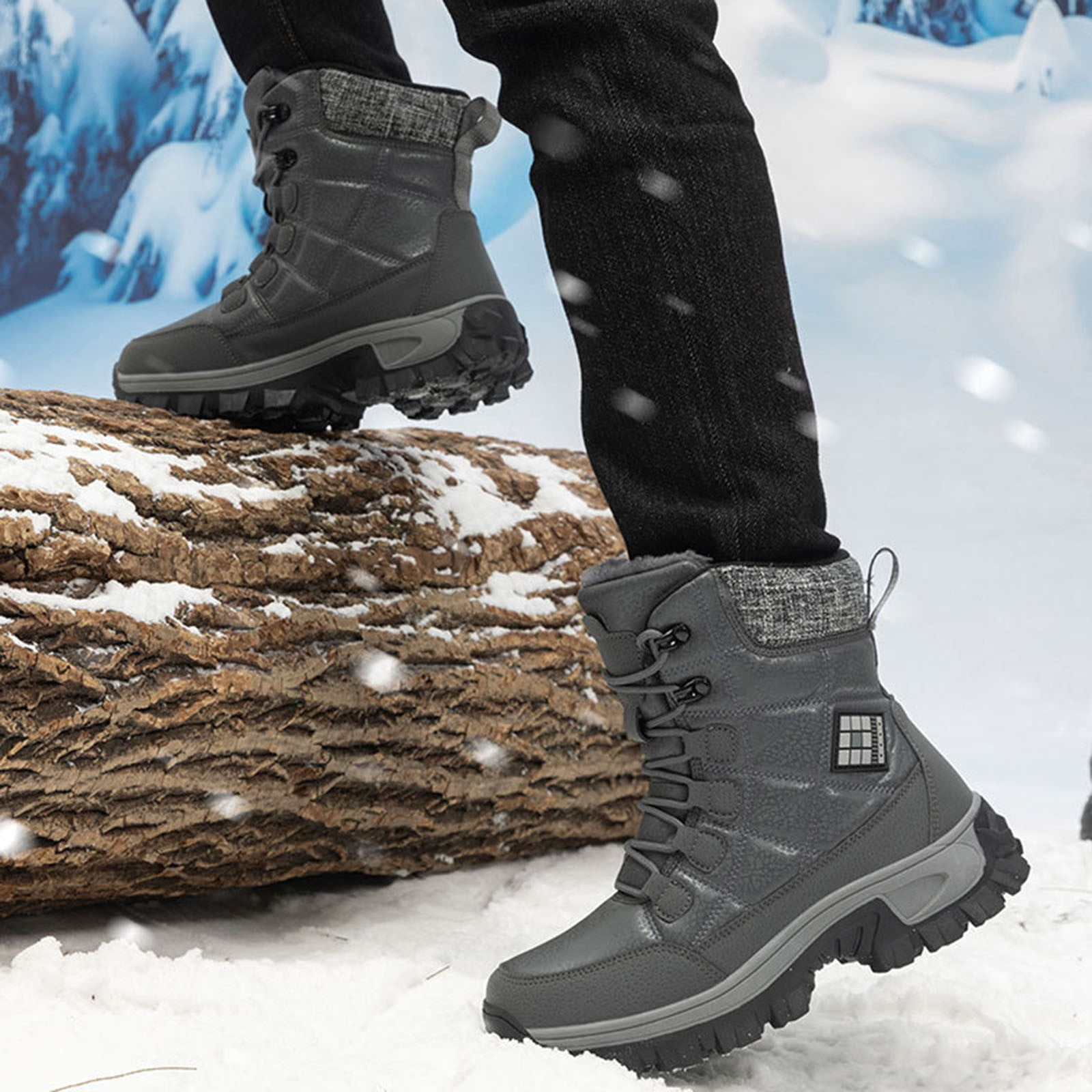 Bottes De Neige Légères Pour Femme - Antidérapantes - Imperméables - Fermeture éclair Latérale - Doublure En Fourrure Chaude, Noir