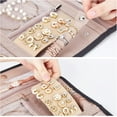 thumbnail image 3 of caja organizadora de joyas de viaje, rollo de almacenamiento de joyas plegable para aretes, collares, anillos, pulseras, broches, negro, 3 of 5