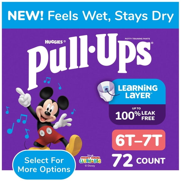 Pull-Ups Boys' Potty Training Pants, 6T-7T (55-75 lbs), 72 Count (Select for More)