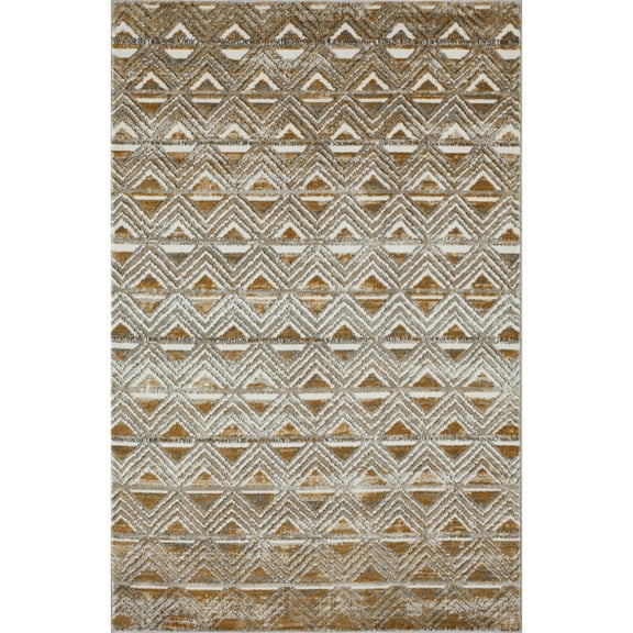 Loomaknoti Alanzo Alemza 5' x 7' Beige Geometric Indoor Area Rug