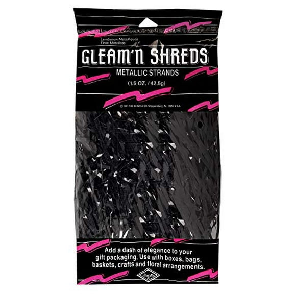 Gleam 'N Shreds Metallic Strands (black) Party Accessory (1 count) (1.5 Ozs/Pkg)