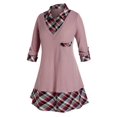 thumbnail image 1 of Tamaño más 2 en 1 tela escocesa del suéter de cuello de la camisa Rosegal  Camisetas sin mangas de talla grande, 1 of 5