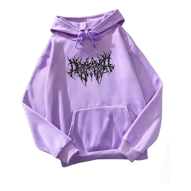 Sudadera Negro Hombre Mujer Abrigo Vintage Hoodie Estampado