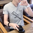 thumbnail image 2 of Camiseta con alfabeto de ropa urbana para hombre, ropa para hombre, camisetas de algodón con cuello en V, top de verano con dibujos de anime XL, 5XL, elegante y elástica, 2 of 5