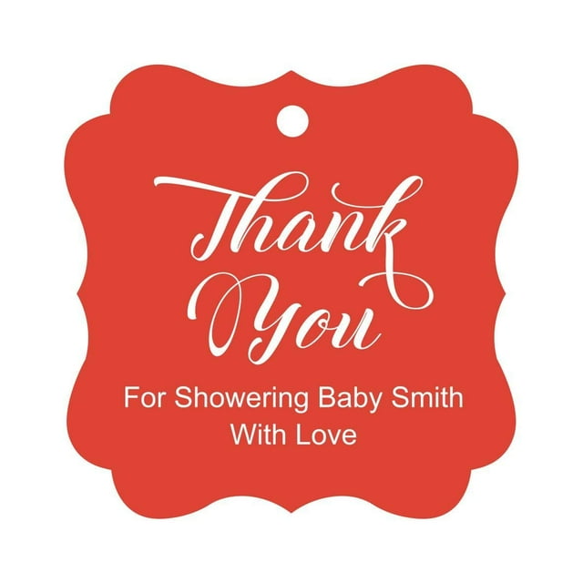 Darling Souvenir Baby Shower Merci Faveur Tags Cadeau Suspendu Personnalisé Tags-Rouge-50 Tags