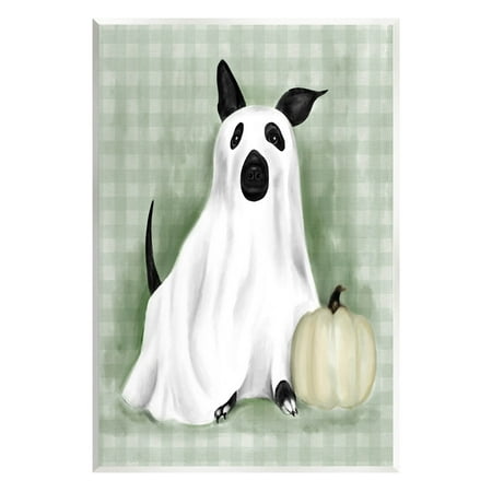 UPC: 0197081605559 | Stupell Industries Dog Ghost Halloween Costume Graphic Art Unframed Art Print Wall Art  Design by Lil  Rue