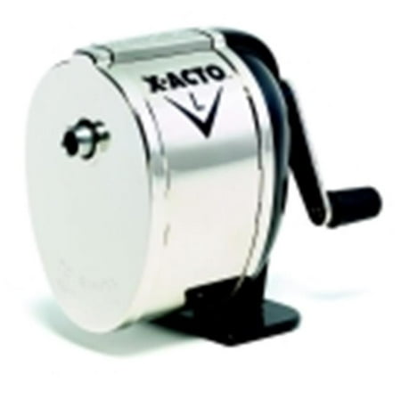 Boston Pencil Sharpener - Boston L Steel Pencil Sharpener With Heavy Enameled Base - 2.75 W x 4.75 D x 4.25 H in. - Silver