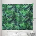 thumbnail image 1 of Leaf Tapestry, Watercolored Old Design Print of Palm Tropic Exotic Forest Leaves, Fabric Wall Hanging Decor for Bedroom Living Room Dorm, 5 Sizes, Forest Green Dark Green, by Ambesonne, 1 of 1