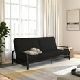 thumbnail image 1 of DHP Black Metal Arm Futon Frame with 6-Inch Pocket Coil Futon Mattress, 1 of 8