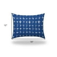 thumbnail image 3 of HomeRoots 12" X 16" Blue And White Enveloped Abstract Lumbar Indoor Outdoor Pillow Cover, 3 of 5
