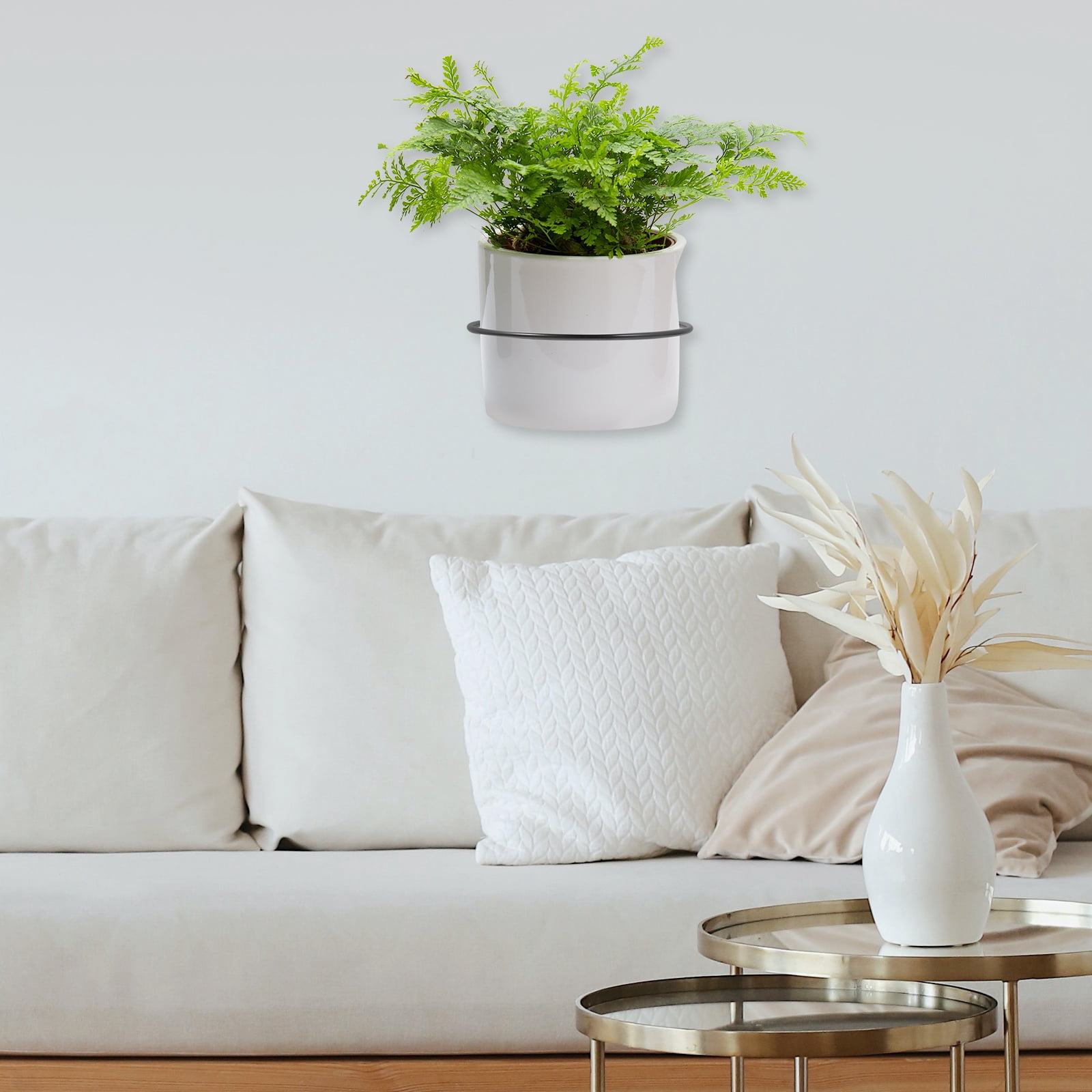 Masteelf Wall Hanging Planter with Iron Material Black Color for Storage 3pcs 7.9 Inches