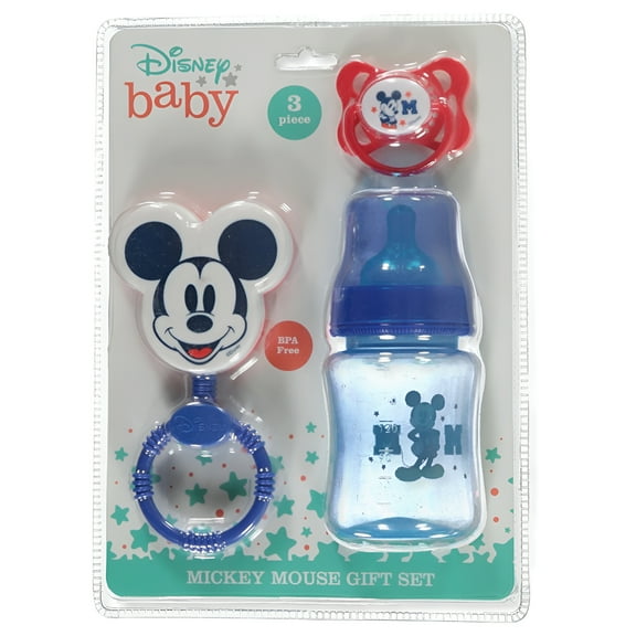 Disney Baby Unisex 3-Piece Mickey Mouse Gift Set - blue, one size