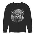 thumbnail image 5 of Bison Portrait Sweatshirt American Buffalo Head Western Wildlife Nature Majestic Bull Symbol of Strength Crewneck, 5 of 7