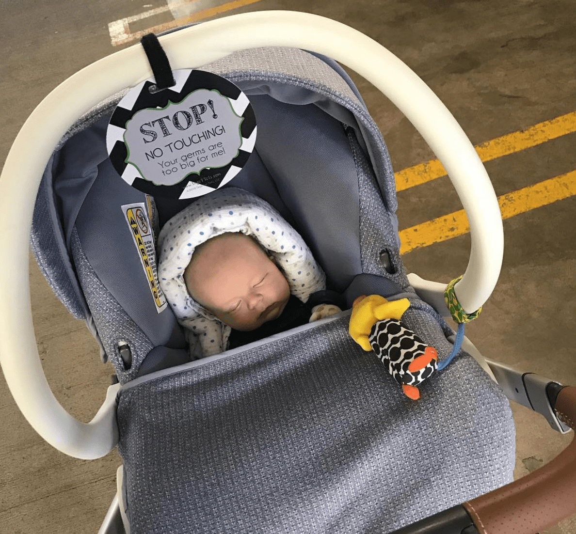 newborn baby boy in car seat