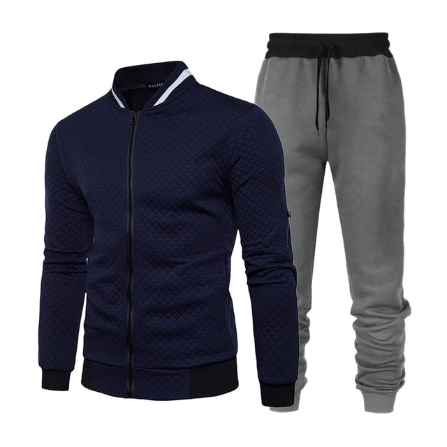 Wyzesi Compression Shorts Suit Men Men Color Blocked Baseball Jacket Dark Gray Sweatpants Casual and Loose Business Trend Two Piece Set Shorts Suit Men Padding Shorts Suit Men No Front Seam