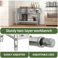 thumbnail image 4 of Uforic 60" x 24" Stainless Steel Table with 2 Drawers, Adjustable Storage Shelf, Paper Towel Holder, NSF Work Table for Restaurant, Garage, Patio, 4 of 9