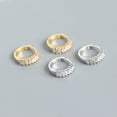 thumbnail image 2 of QQTDFG SMALL Sterling Silver Baguette CZ Zirconia Boho Huggie Hoop Earrings A4137-H - Gold with Colored Stone, 2 of 9