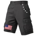 thumbnail image 4 of Independence Day Men's Patriotic Cargo Shorts, American Flag Print Multi-Pocket Casual Work Shorts Dark Gray-H, 4 of 6