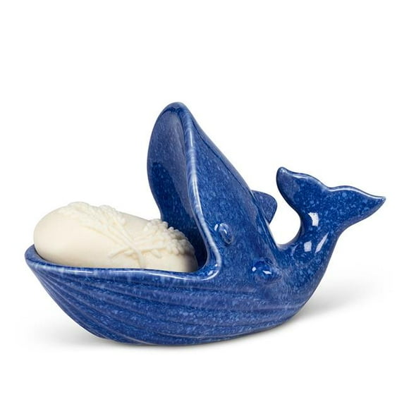 Abbott Collection AB-27-MOBY-131 6.5 in. Whale with Open Mouth Soap Dish, Blue