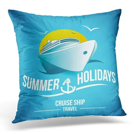 ARHOME Party Summer Holidays Cruise Ship Travel Boat Pillows case 18x18 Inches Home Decor Sofa Cushion Cover