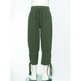 thumbnail image 6 of Aislor Boys Medieval Ankle Banded Pirate Pants Kids Renaissance Viking Pirate Cosplay Costume Halloween Fancy Pants Green 9-10, 6 of 7