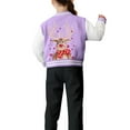 thumbnail image 6 of Staki Girls Christmas Hooded Jacket Kids Christmas Jacket Girls Baseball Jacket Boys Fall Outwear(Purple,3-4 Years), 6 of 7