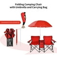 thumbnail image 5 of Costway Portable Folding Picnic Double Chair W/Umbrella Table Cooler Beach Camping Red, 5 of 9