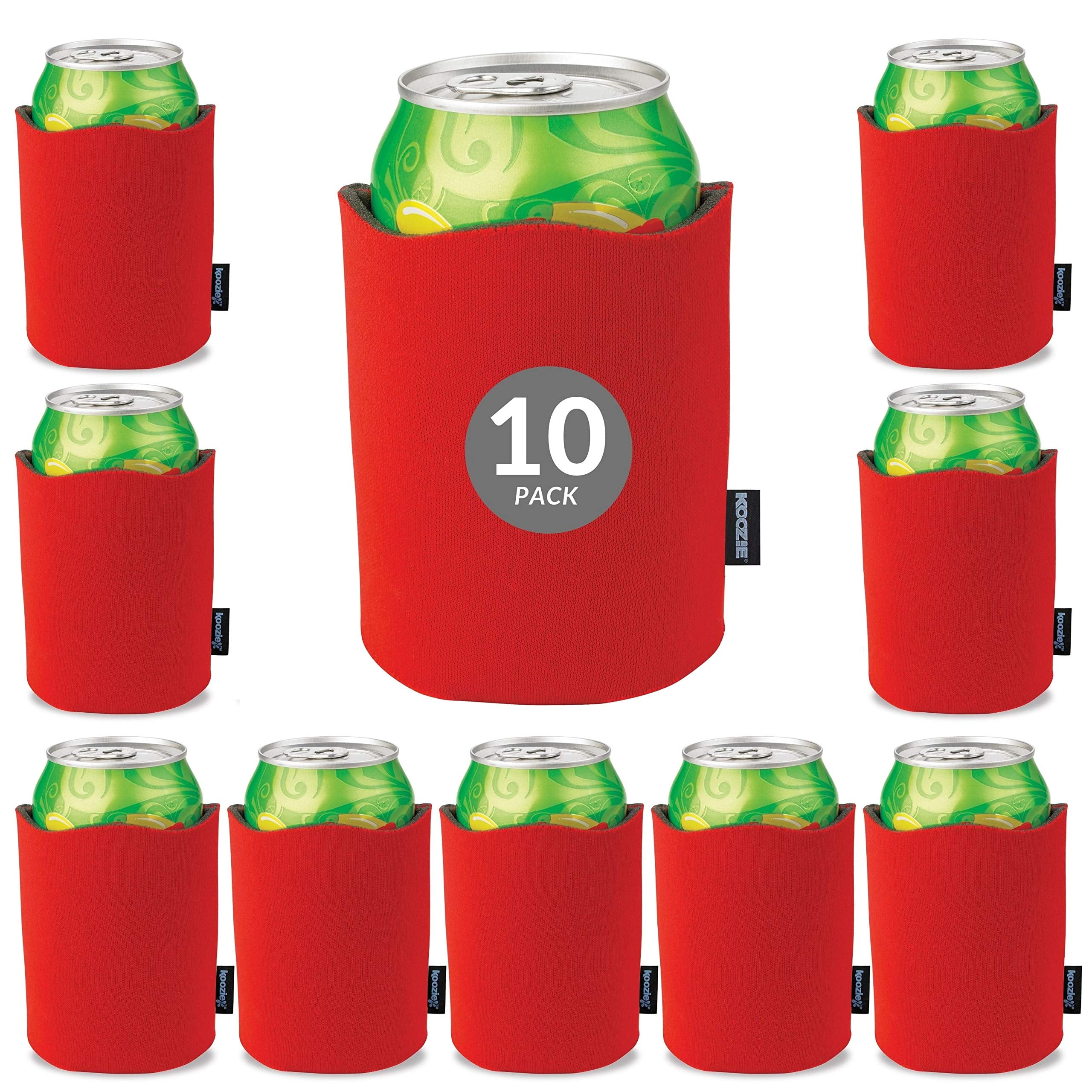 Koozie Fancy Edge Can Cooler 10 Pack Blank Beer Koozie For Cans And Bottles Bulk Insulated Beverage Holder Diy Personalized Gifts For Events Bachelorette Parties Weddings Birthdays Red Walmart Com