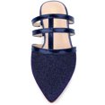 thumbnail image 2 of BLISSFUL STEP Mules Plates à Paillettes pour Femmes à Bout Pointu Bleu Profond US 9, 2 of 6