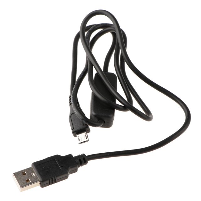 Cable de carga micro USB Cable de Carga de Fuente de Alimentación Micro USB Portátil de 1 Pieza con Interruptor de Encendido / Apagado, Unidad de Repuesto para Raspbe Magideal Cable de carga micro USB