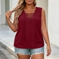 thumbnail image 7 of Ashirexll Summer Tops for Women Plus Size Casual Fashion Solid Color Sleeveless Blouse Loose Top, 7 of 7