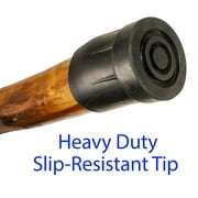 RMS Natural Wood Walking Stick - 55 Handcrafted Wooden Hiking Stick and Trekking Pole with Wrist Strap (Grooved Handle)