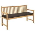 thumbnail image 5 of vidaXL Patio Bench with Bright Green Cushion 94.5" Solid Teak Wood, 5 of 161