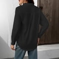 thumbnail image 3 of Satingcolo Gauze Shirts for Women Button Down Dress Blouses Summer Cozy Long Sleeve Textured Collared Fall Work Cruise Outfits Black 2XL, 3 of 3