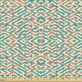 thumbnail image 2 of Abstract Fabric by the Yard Upholstery, Geometrical Design Imaginary Maze Mirror Symmetric Labyrinth Motif, Decorative Fabric for DIY and Home Accents, Pastel Pink Pale Yellow by Ambesonne, 2 of 5