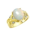 thumbnail image 4 of RYLOS Rings for Women 14K Yellow Gold Ring 12X10MM Gemstone &  Diamonds Great Ring for Middle or Pointer Finger October Opal Size 12, 4 of 8