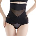thumbnail image 4 of Elainilye Fashion Women's Shapewear Bodysuits Mesh High Waist Tummy Control Underwear Plus Size Butt Lifting Back Off Shaping Pants,Black, 4 of 9