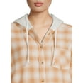 thumbnail image 2 of Time And Tru Women's Hooded Flannel, 2 of 5
