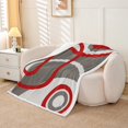 thumbnail image 2 of Erosebridal Abstract Striped Fleece Blanket, Modern Geometric Sherpa Throw, Circle Swirl Decor, 90x90, 2 of 6