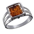 thumbnail image 1 of Anillo HolidayGiftshops de plata de ley con miel báltica y á, 1 of 3