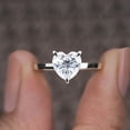 thumbnail image 4 of Cora Jewellery 2CT Hidden Halo Heart Moissanite Solitaire Engagement Ring For Women, 14K White Gold, 4 of 6