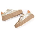 thumbnail image 5 of LUCKY STEP Womens Suede Thick Sole Sneakers Retro Rubber Fashion Casual Shoes,Gold, 5 of 7