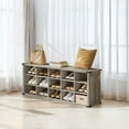 thumbnail image 4 of Shoe Bench, Shoe Storage Bench with 15 Compartments, Adjustable Shelves, Bench, Heather Greige, 4 of 7