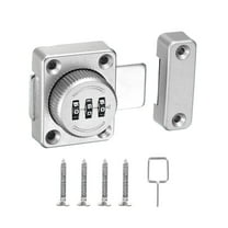 Uxcell Combination Cabinet Latch Keyless Drawer Lock 3-Digit Password Cabinet Lock Safety Lock Silver
