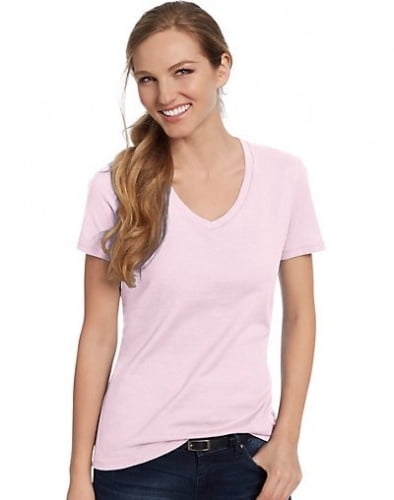 Hanes S04V Womens Nano-T V-Neck T-Shirt 